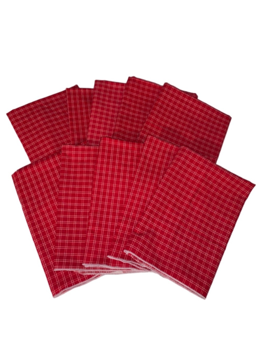 Ten napkins Red & White Plaid Table Linens One Size - Picture 1 of 5